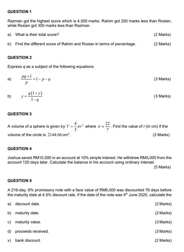  QUESTION 1\ Razman got the highest score which is 4,500 marks.