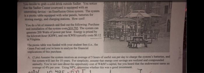 device - an Enerfusion Orion system. The system is a picnic table