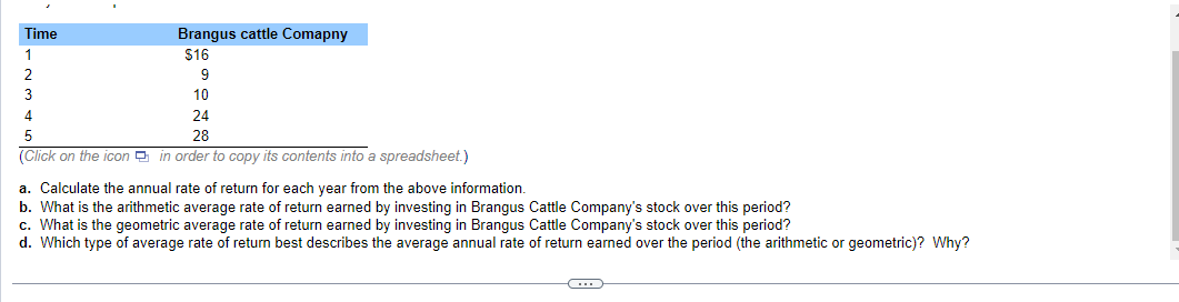 please answer parts a-d (Calculating the geometric and arithmetic average rate