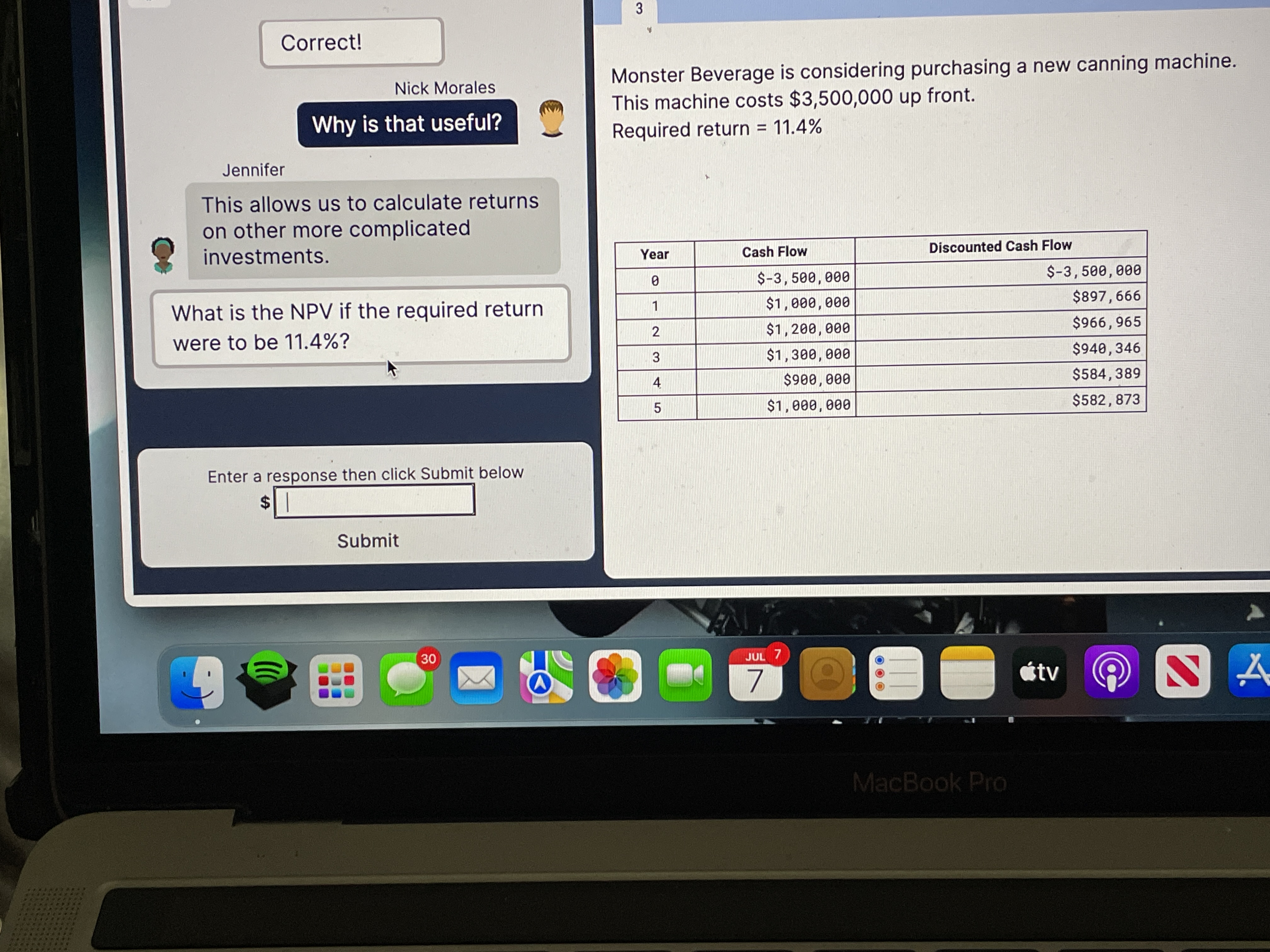  3 Monster Beverage is considering purchasing a new canning machine. This