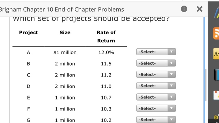 Works estimates that its WACC is 10.50%. The company is considering the