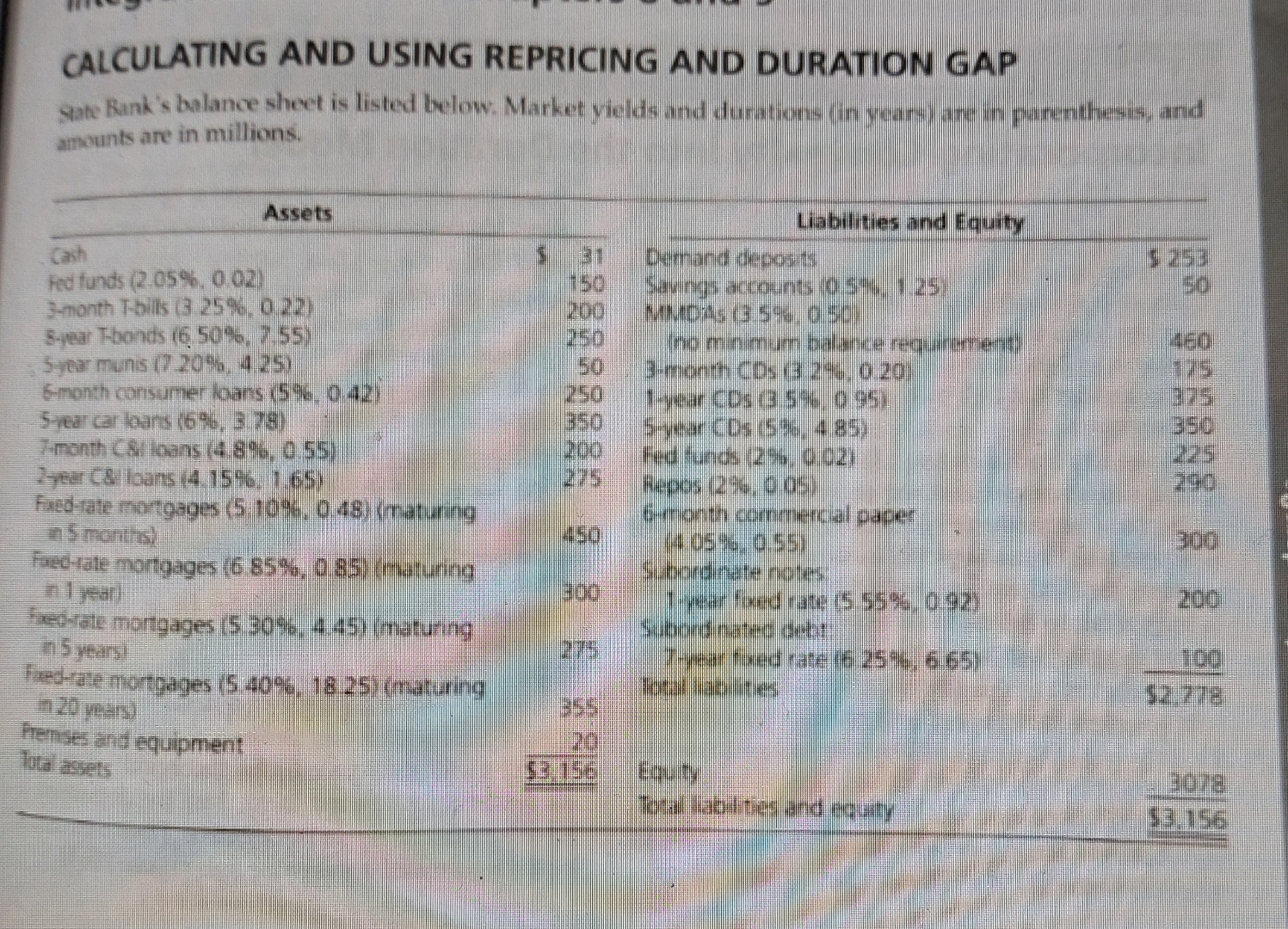  1. use these duration values to calculate the expected change in