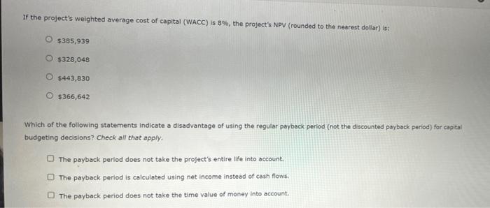 with the expected future cash inflows shown in the following table. Your