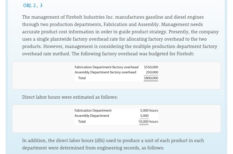 Can you please show your steps? Thanks! OBJ. 2, 3 The management