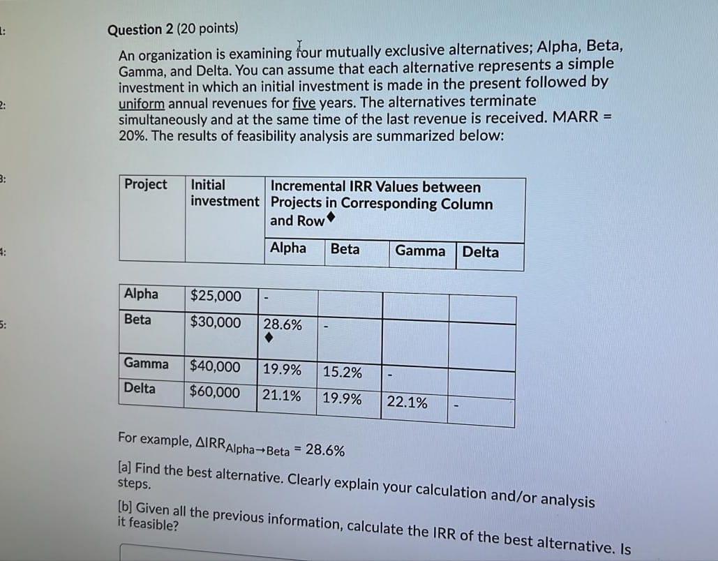 please solve in 1 hour complete 1: Question 2 (20 points) An