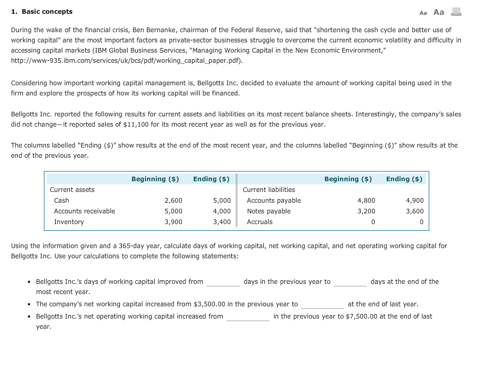  1. Basic concepts Aaa Aa During the wake of the financial