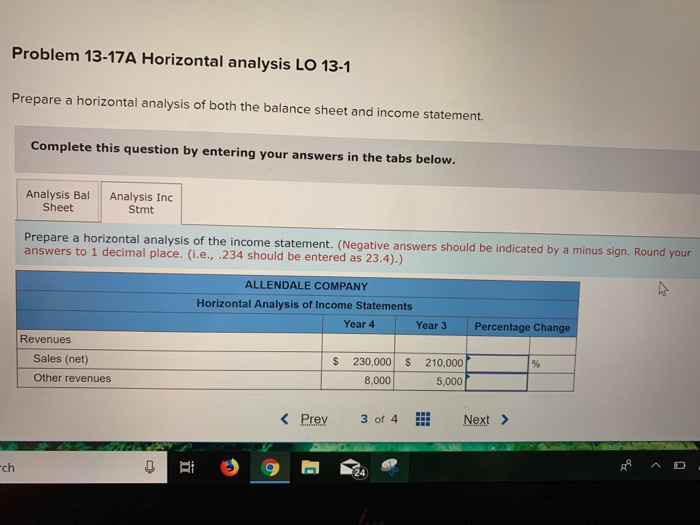 Prepare a horizontal analysis of the balance sheet. (Negative answers should be