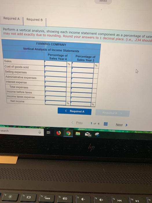 COMPANY Income Statements Year 4 Sales Cost of goods solod Selling expenses