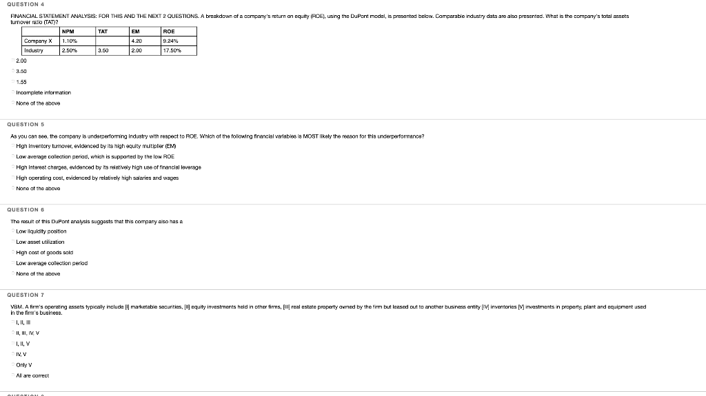  QUESTION 4 FINANCIAL STATEMENT ANALYSIS: FOR THIS AND THE NEXT 2