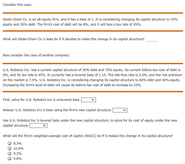 optimal capital structure Review this situation: Transworld Consortium Corp. is trying to