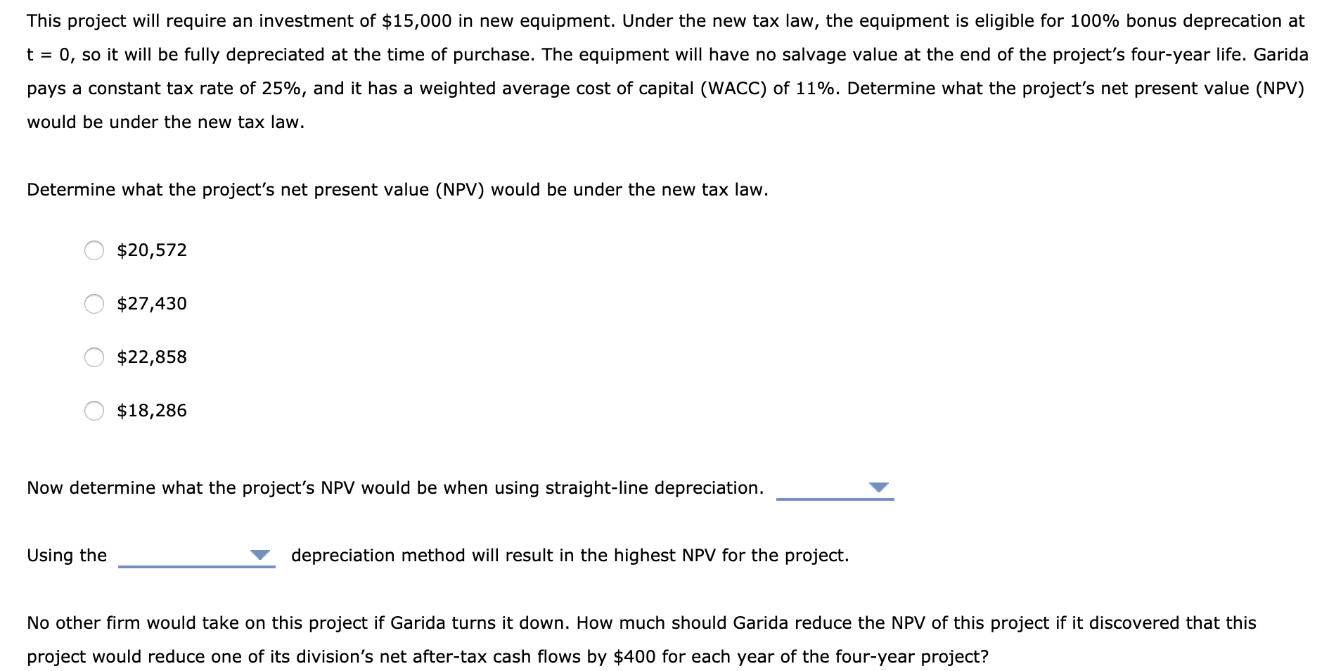 Bonus Straight-line 3. Analysis of an expansion project Companies invest in expansion
