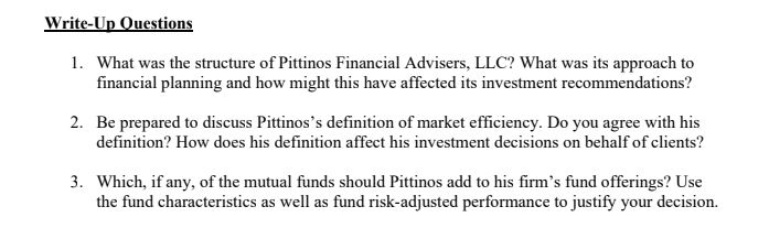  Please help answer the write up questions using the information provided.