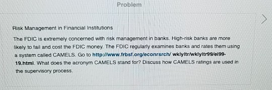 pls can I get another solution in two hours Problemm Risk Management