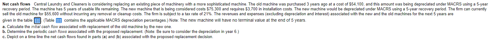  given in the table .(Table contains the applicable MACRS depreciation percentages.)