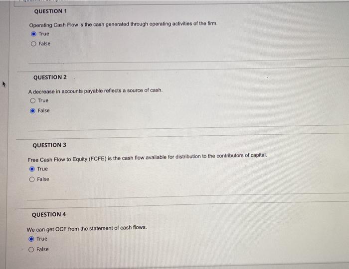  Operating Cash Flow is the cash generated through operating activities of