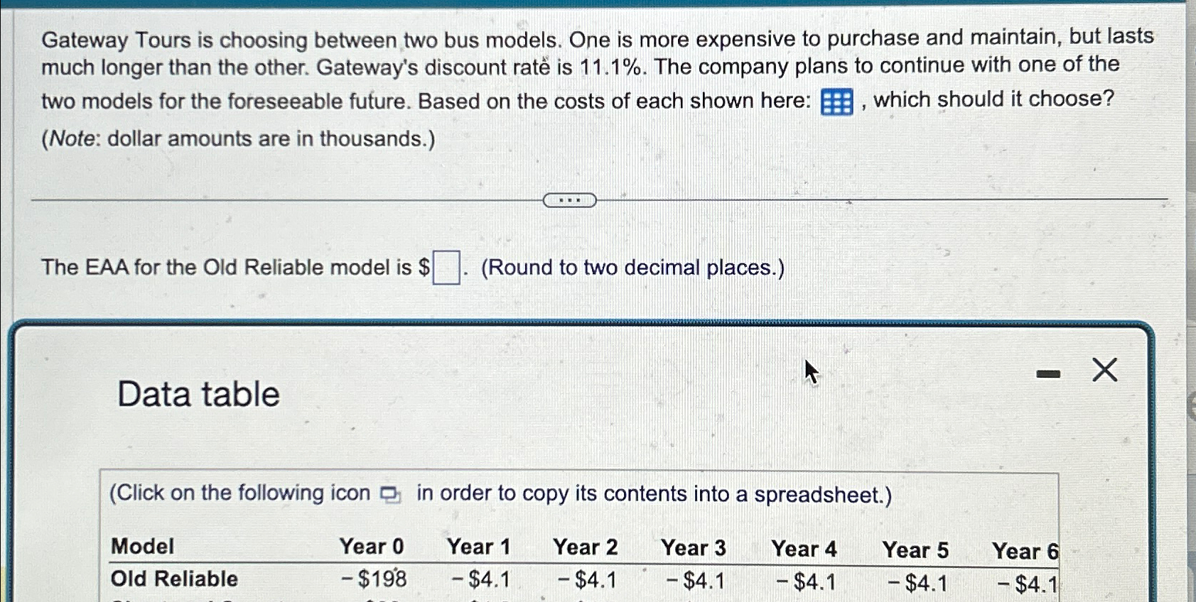 Gateway Tours is choosing between two bus models. One is more