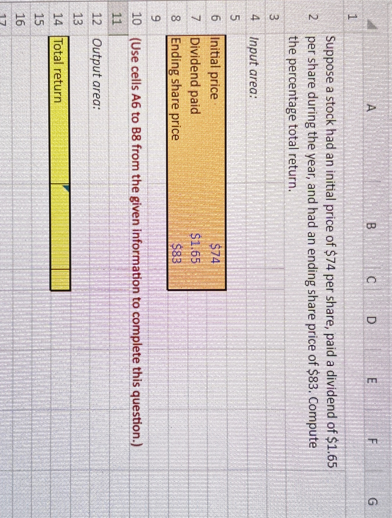  PLEASE ANSWER IN EXCEL FORMAT!! Suppose a stock had an initial