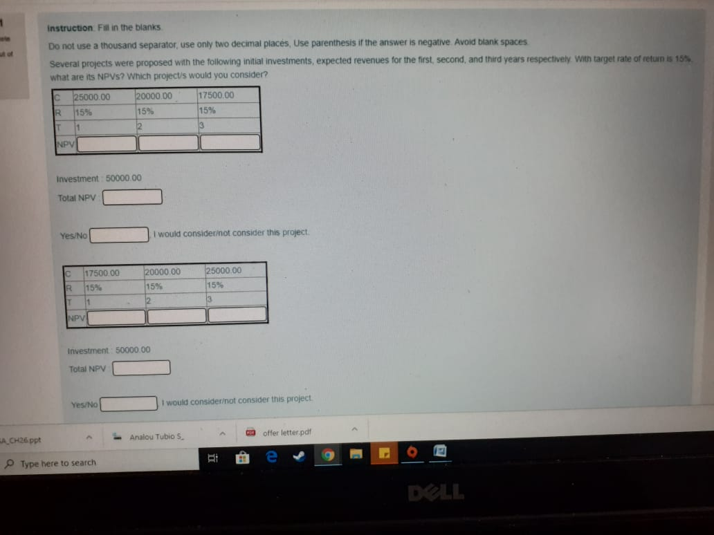 instruction Fill in the blanks ete Do not use a thousand