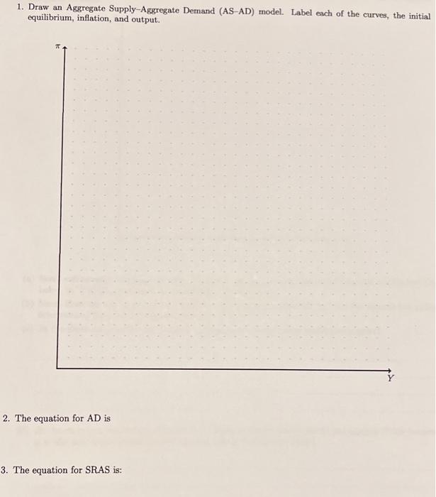 1. Draw an Aggregate Supply-Aggregate Demand (AS-AD) model. Label each of