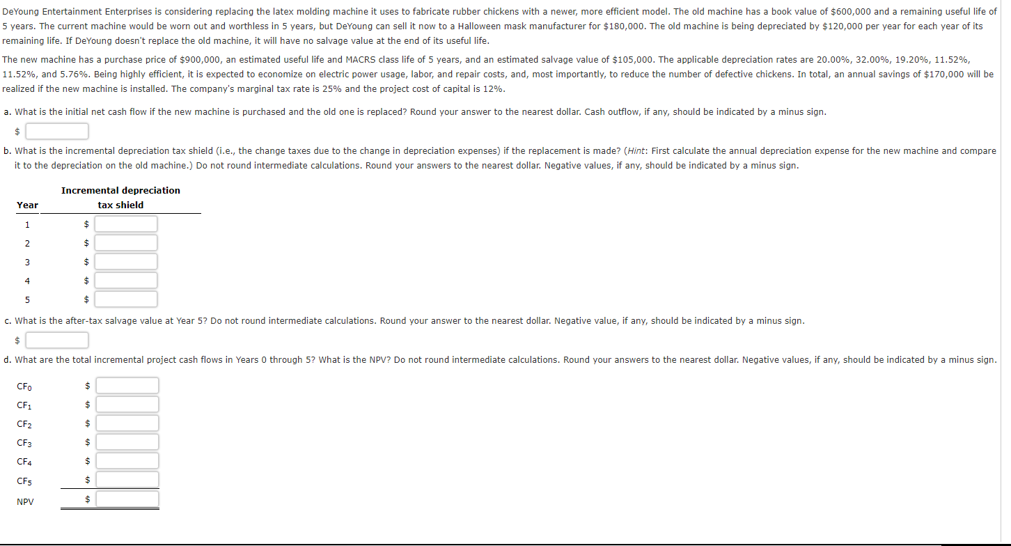  remaining life. If DeYoung doesn't replace the old machine, it will