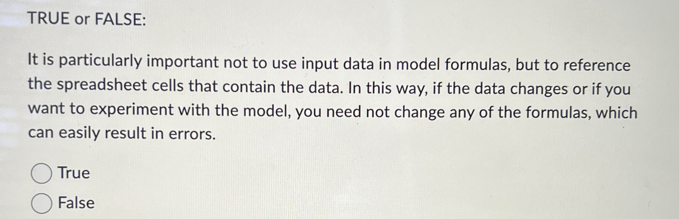  TRUE or FALSE: It is particularly important not to use input