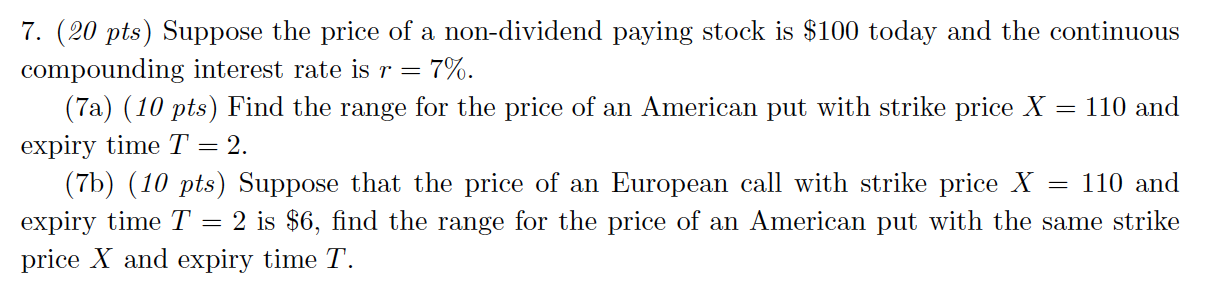 Already answer part a), please help with part b), THANK YOU! 7.