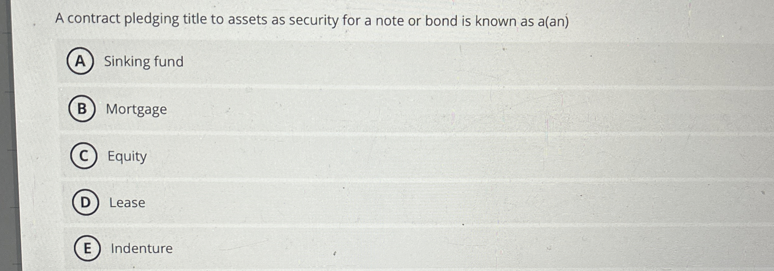  A contract pledging title to assets as security for a note