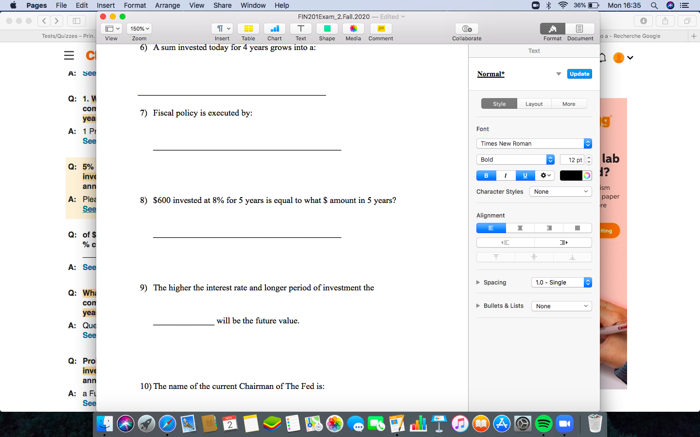  Pages File Edit Insert 36%O Mon 16:35 Q Format Arrange View