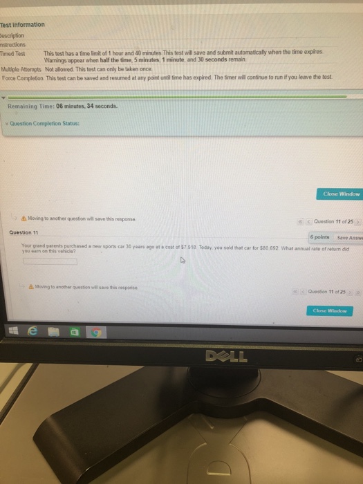  Test Information Description nstructions Timed Test This test has a fime