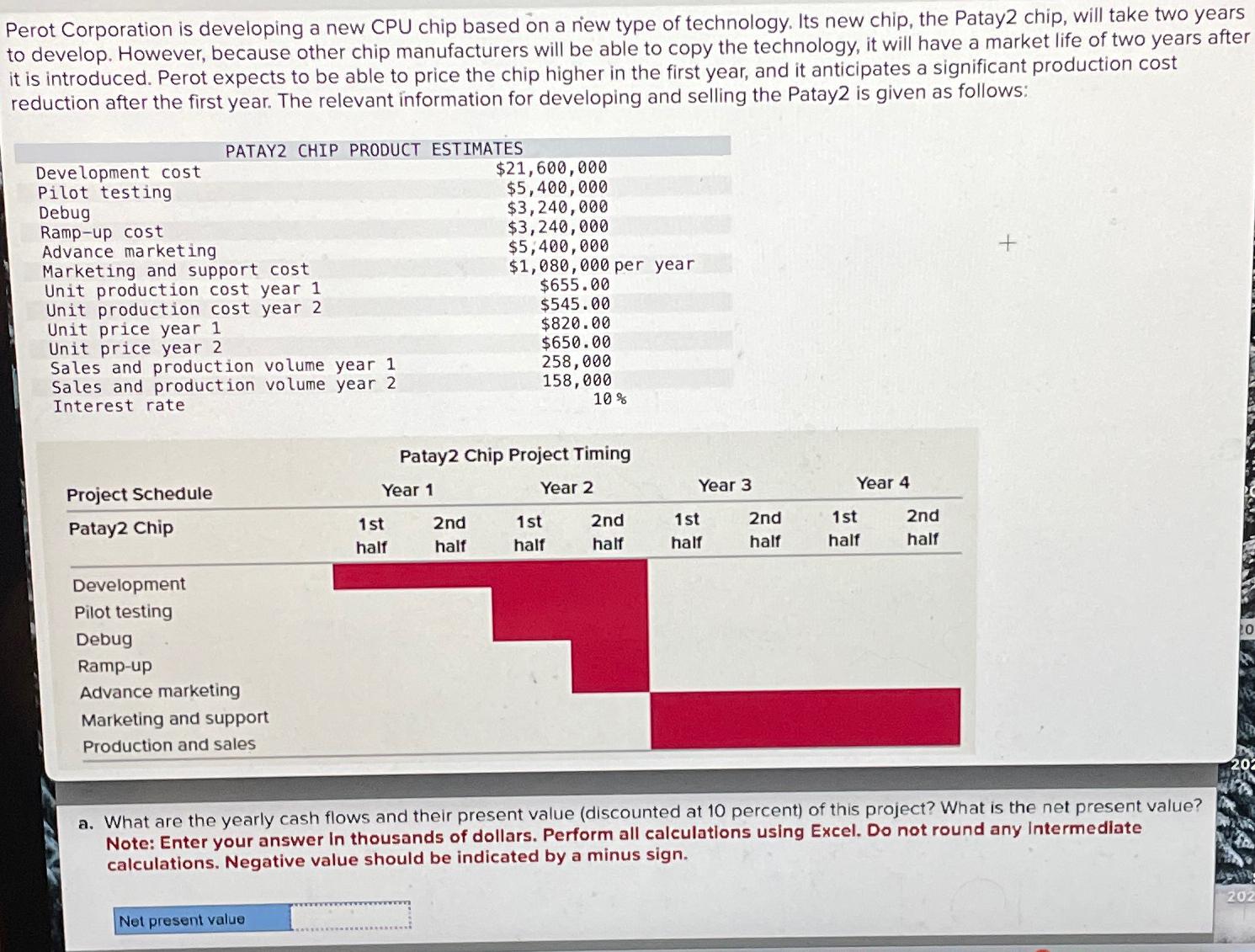  Perot Corporation is developing a new CPU chip based on a
