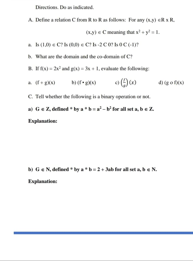 defined * by a * b = a + ab - b