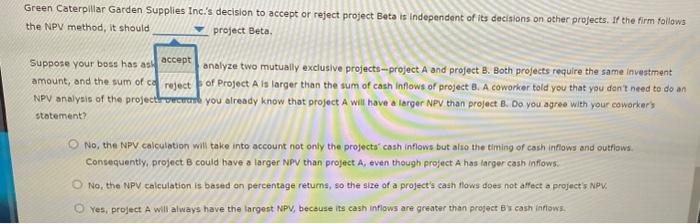 that generally lead to good investment decisions, Consider this case: Suppose Green