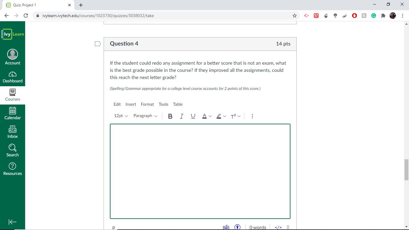 calculate a student's final grade in a course. You will then submit
