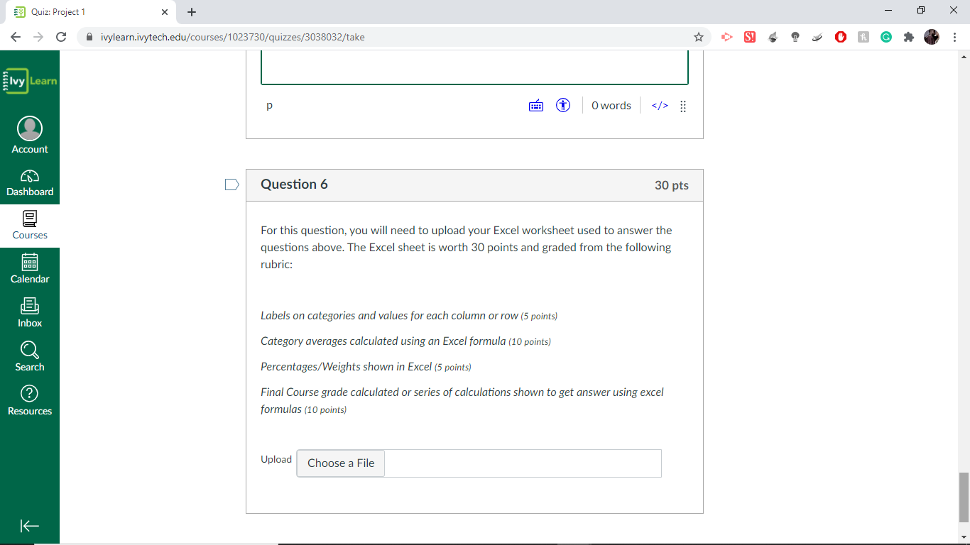 your project. WORD and Excel documents ONLY. Attempt due: Oct 11 at