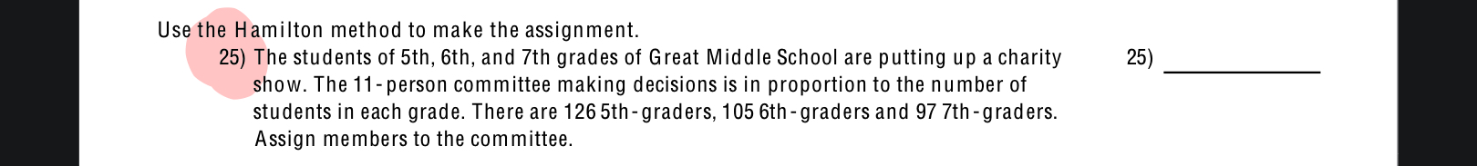 please answer in detail Use the Hamilton method to make the assignment.