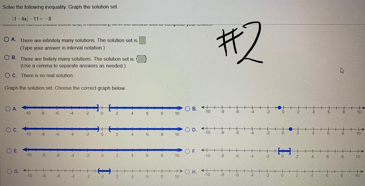 inequality. Graph the solution set.(7-2x)-1 > 9Type the solution set and graph