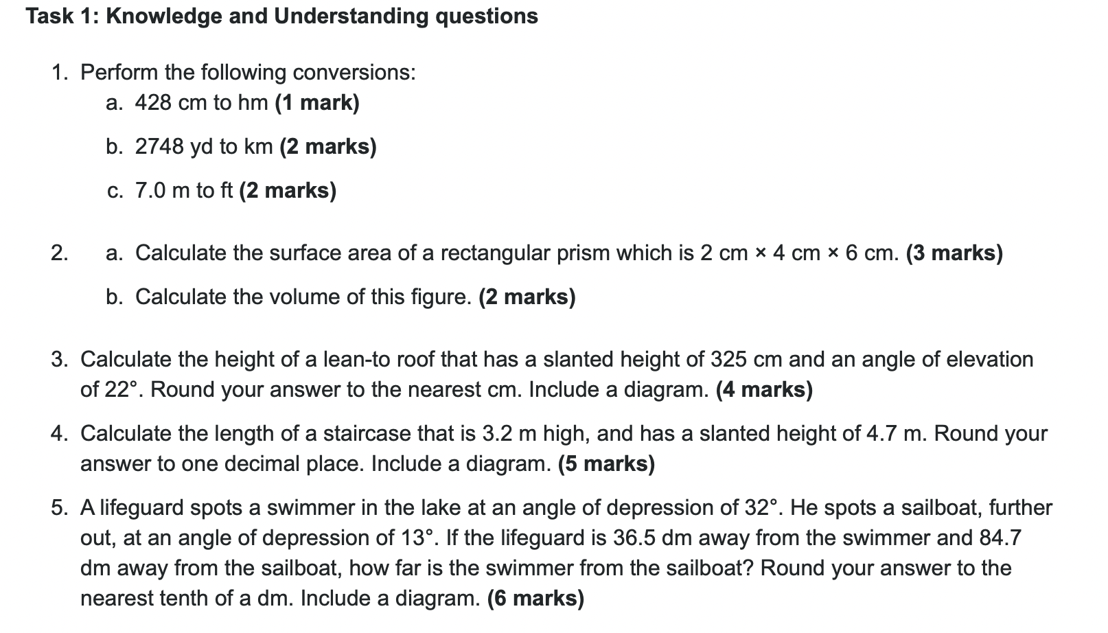 I need help Task 1: Knowledge and Understanding questions 1. 2. Perform