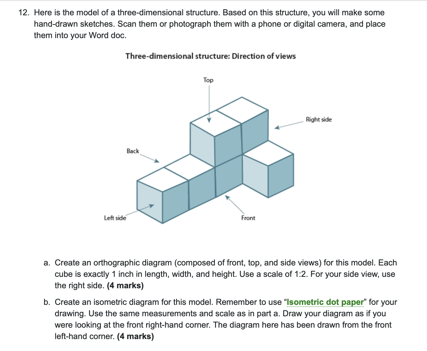 a. Calculate the surface area of a rectangular prism which is 2