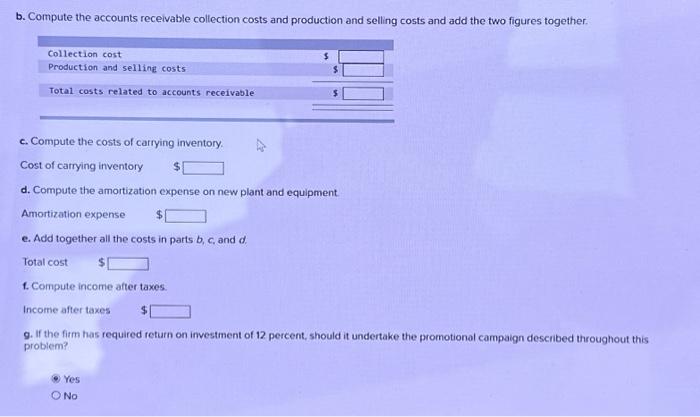 Data Systems is considering a promotional campaign that will increase annual credit