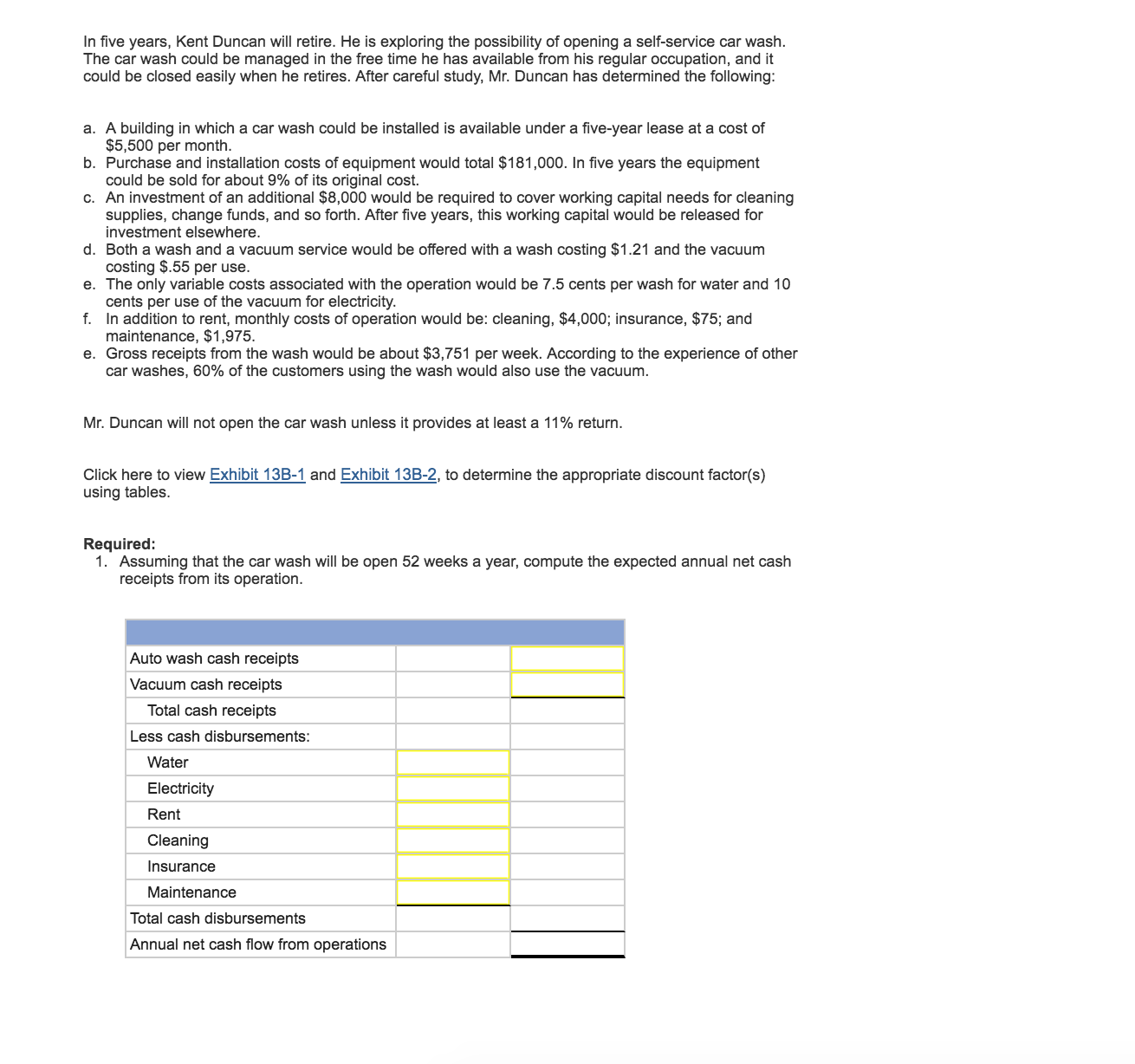  In five years, Kent Duncan will retire. He is exploring the