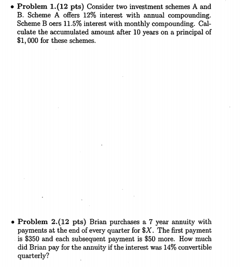 Need explanations on how to do these problems. .Problem 1.(12 pts)