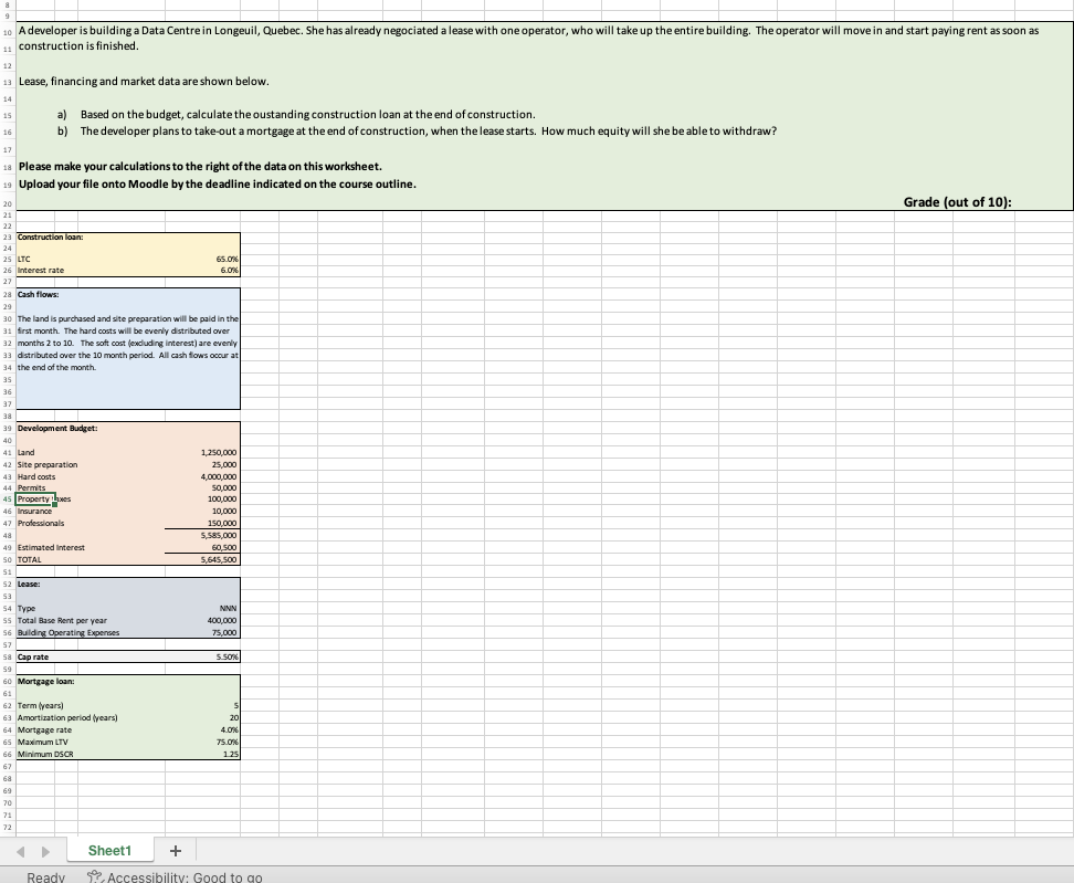 A developer is building a Data Centre in Longeuil, Quebec. She has