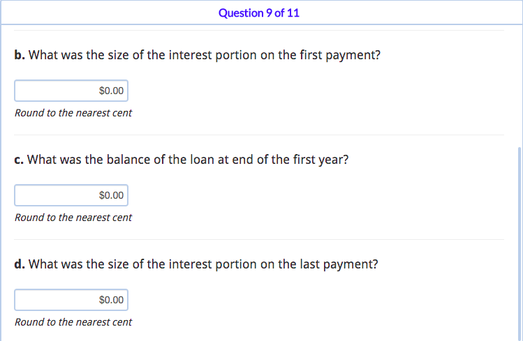 to the nearest centQuestion 6 of 11 Christopher's student loan of $24,500