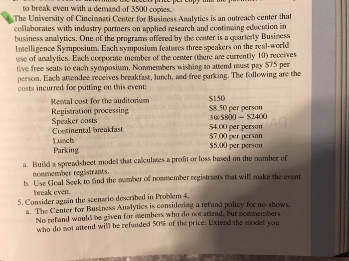  Please show all steps including for the spreadsheet model, show all