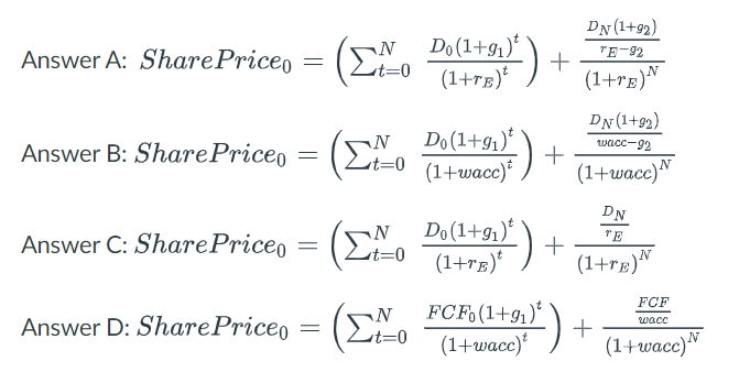 We talked about several valuation models during the semester. Which of the