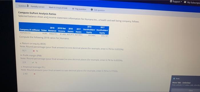 b Support MySubscript 3 Paray Mark.1 6.40 Pro OT Compute DuPont Analysis