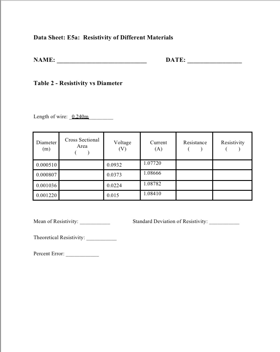 be an insulator, the material must be chosen with a high resistivity