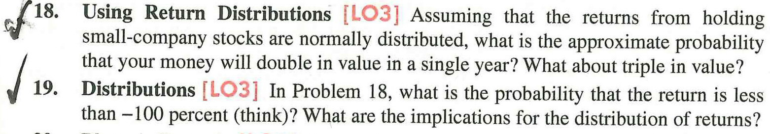 kindly please advise me the answer. Thank you Using Return Distributions