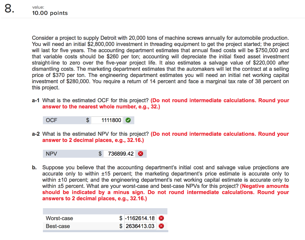 value: 10.00 points Consider a project to supply Detroit with 20,000