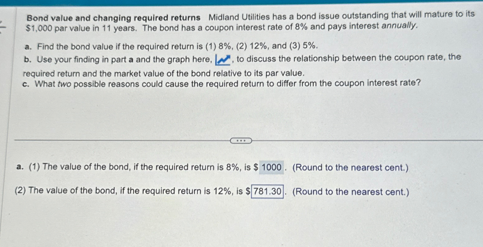  Bond value and changing required returns Midland Utilities has a bond